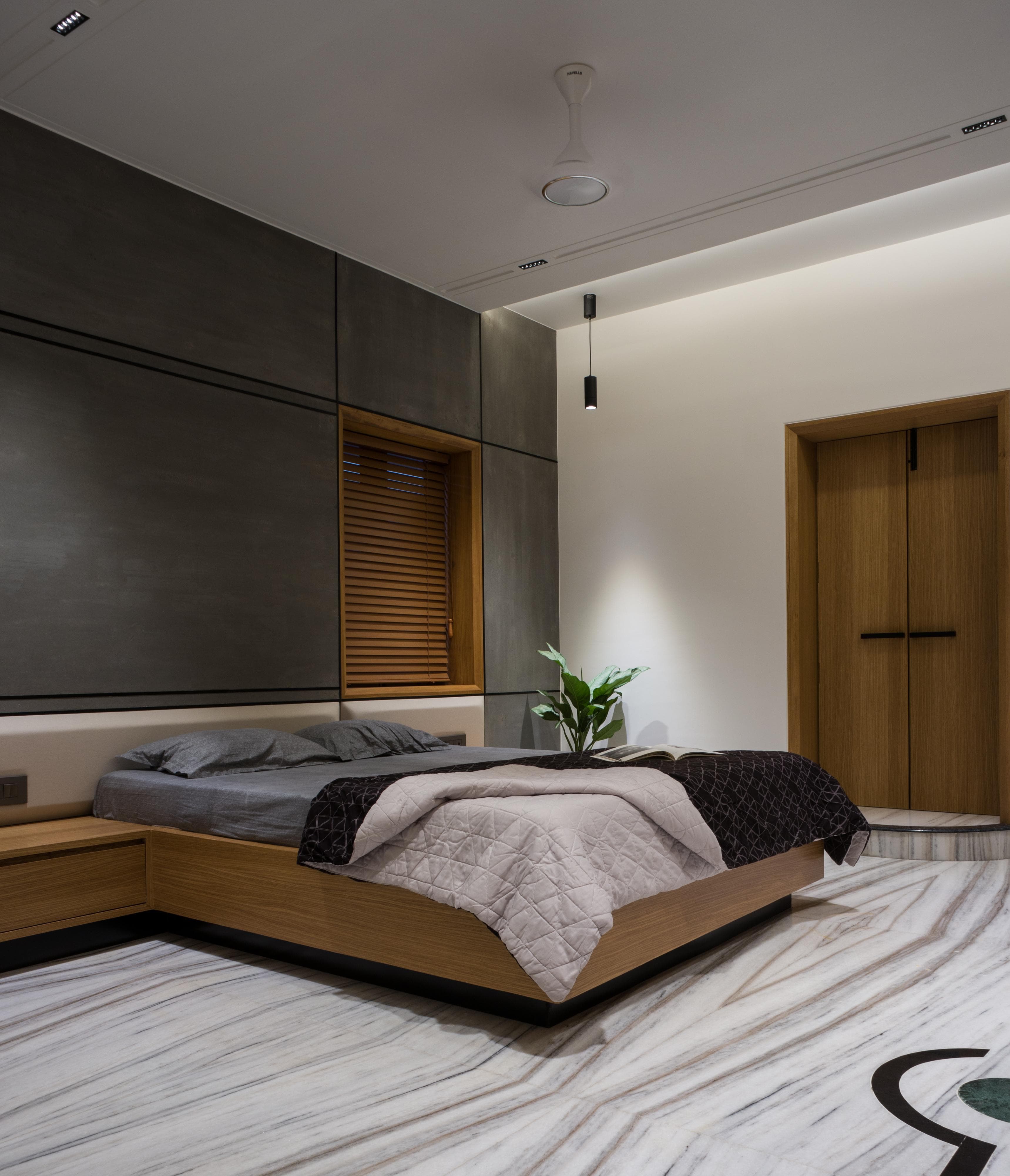 Office meeting space with wooden surfaces