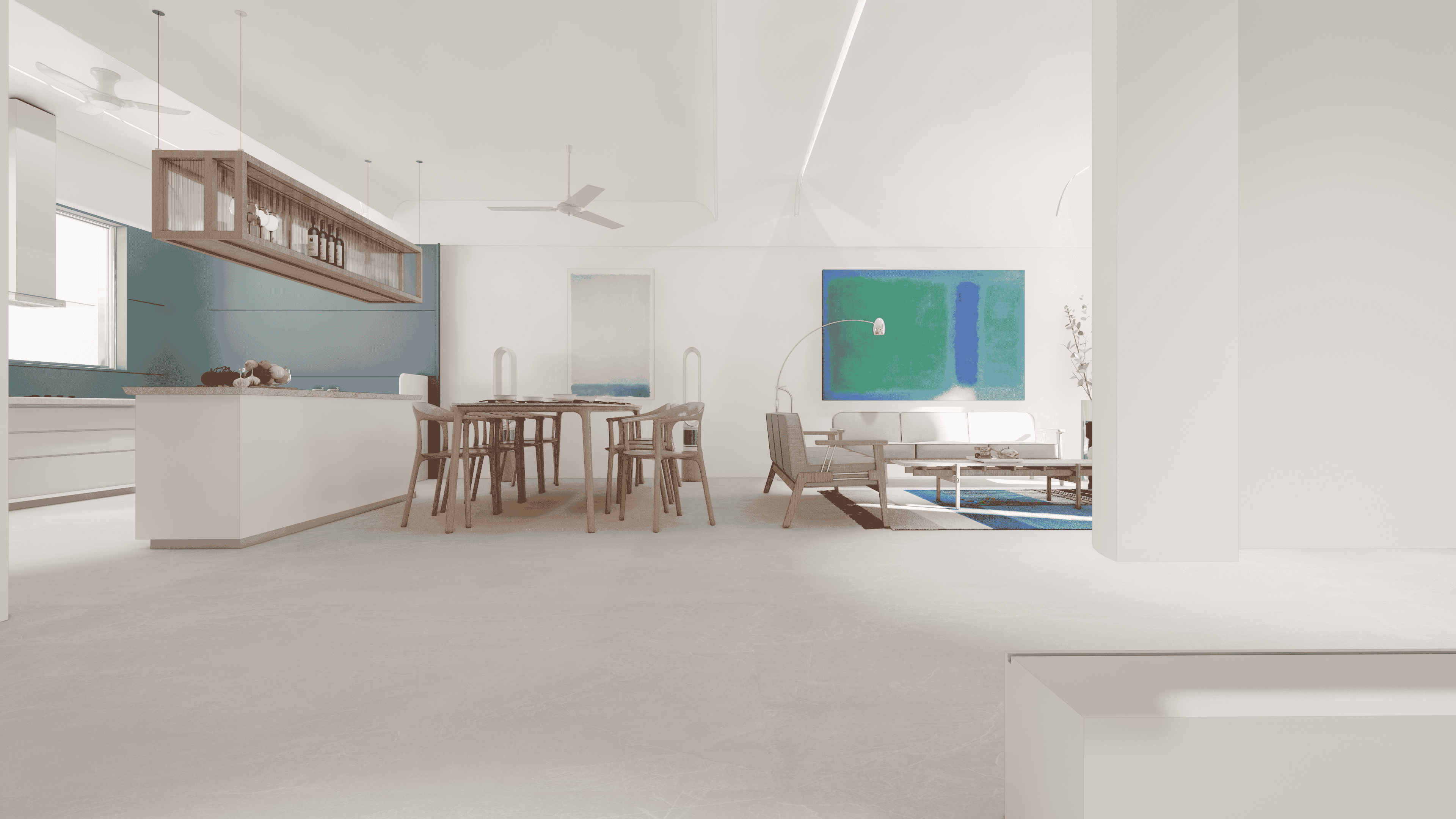 Open office layout with sleek design