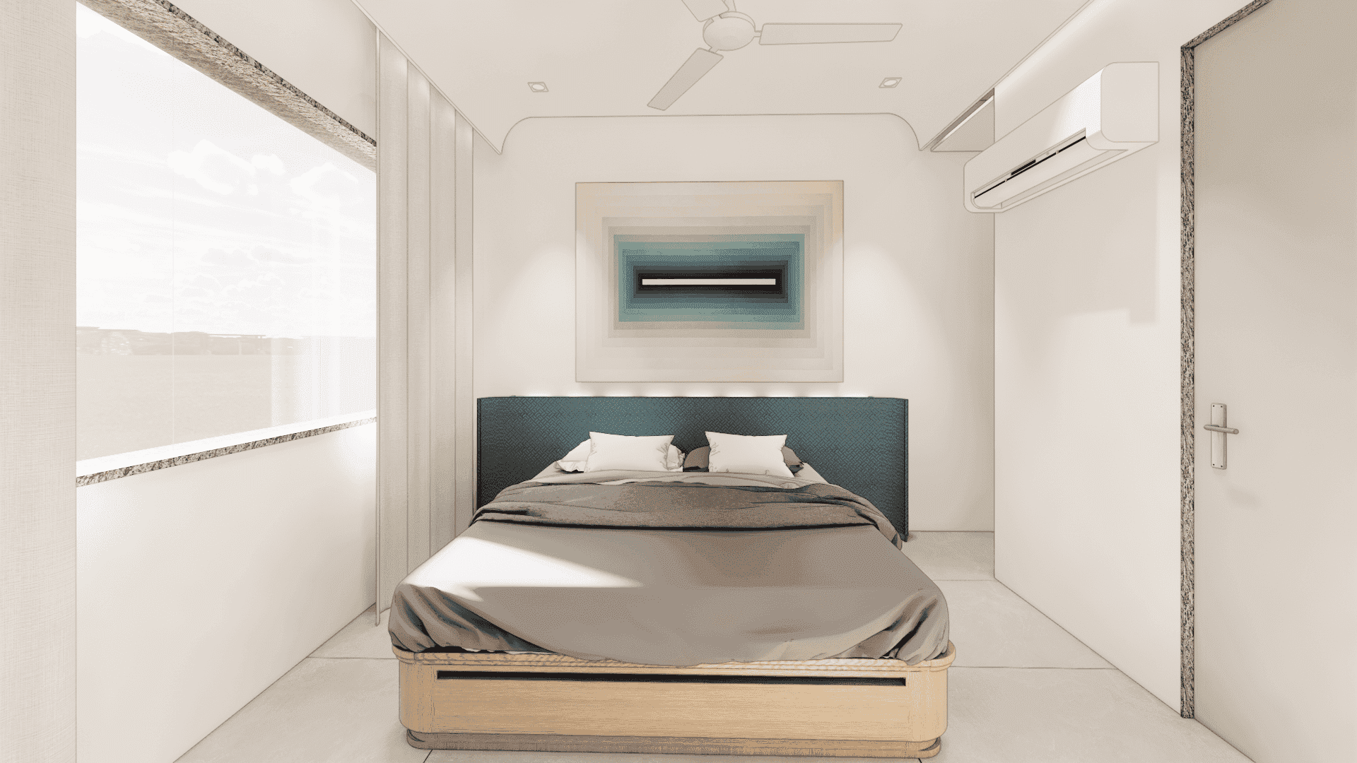 Office meeting space with wooden surfaces