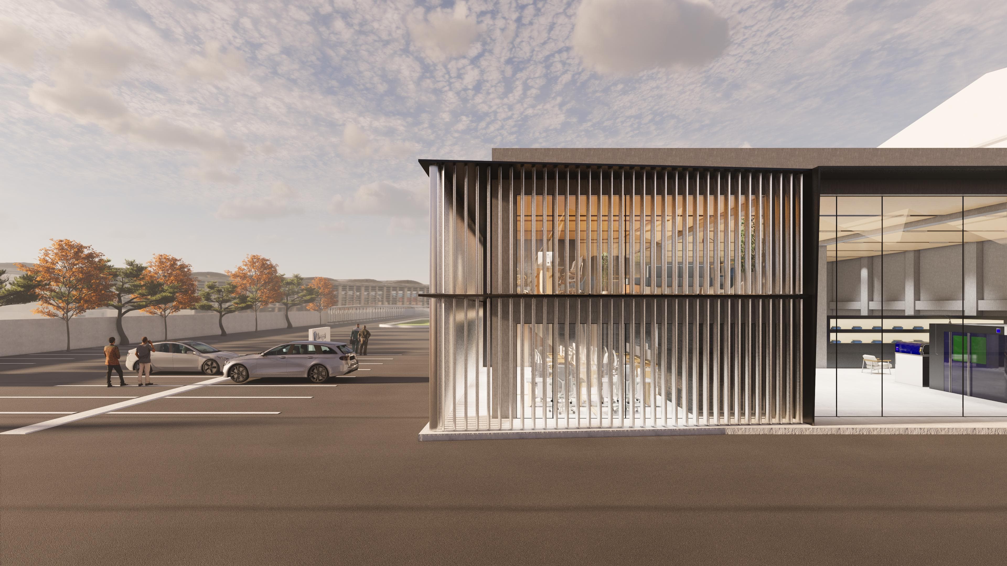 Corner view with wooden cabinetry