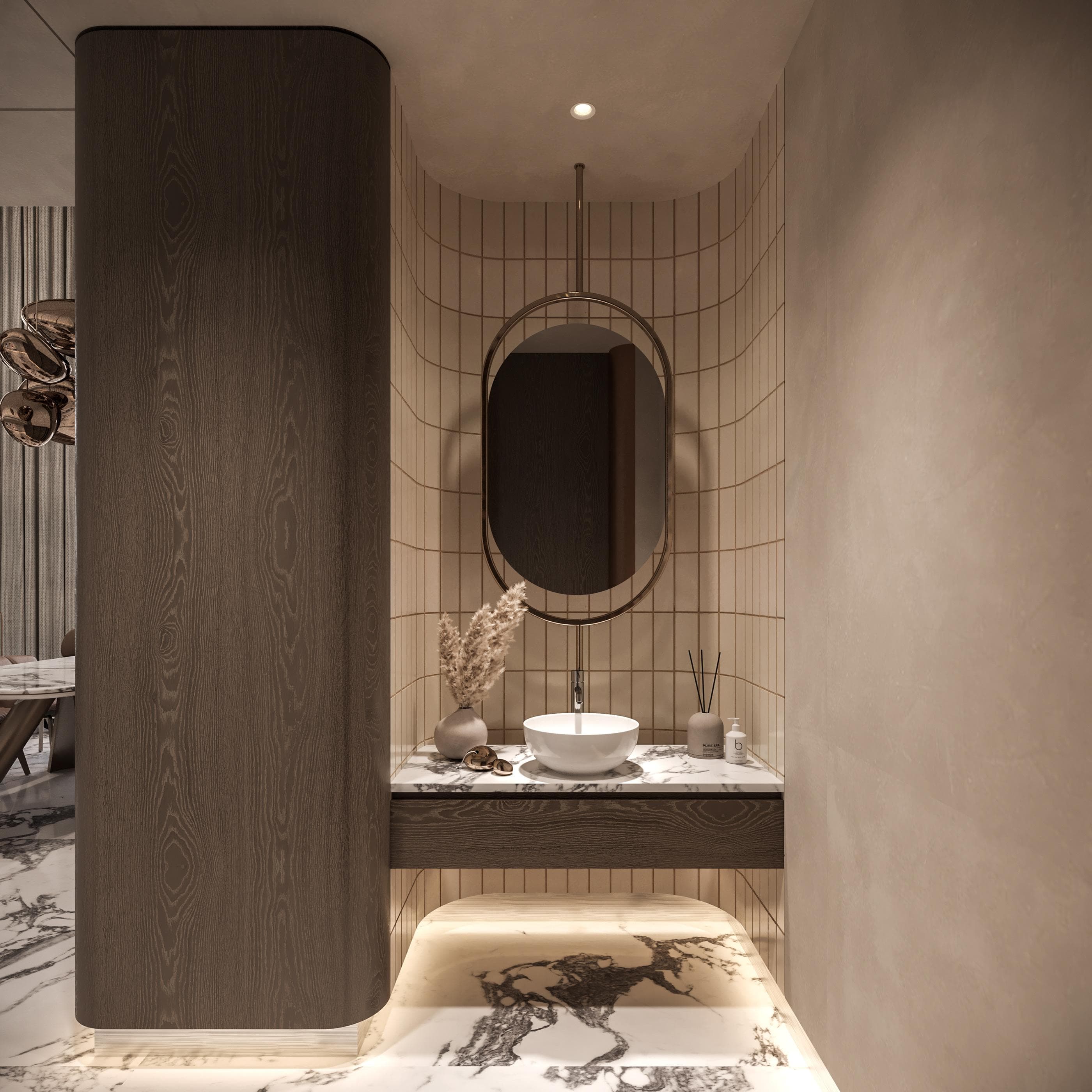 Conference table and natural light in office