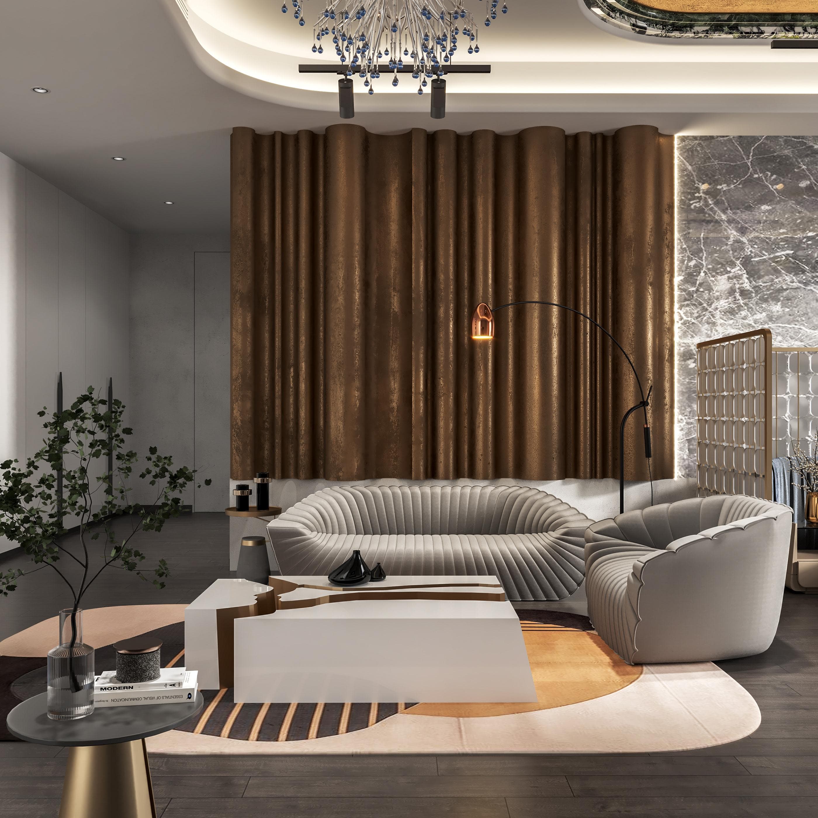 Conference table and natural light in office