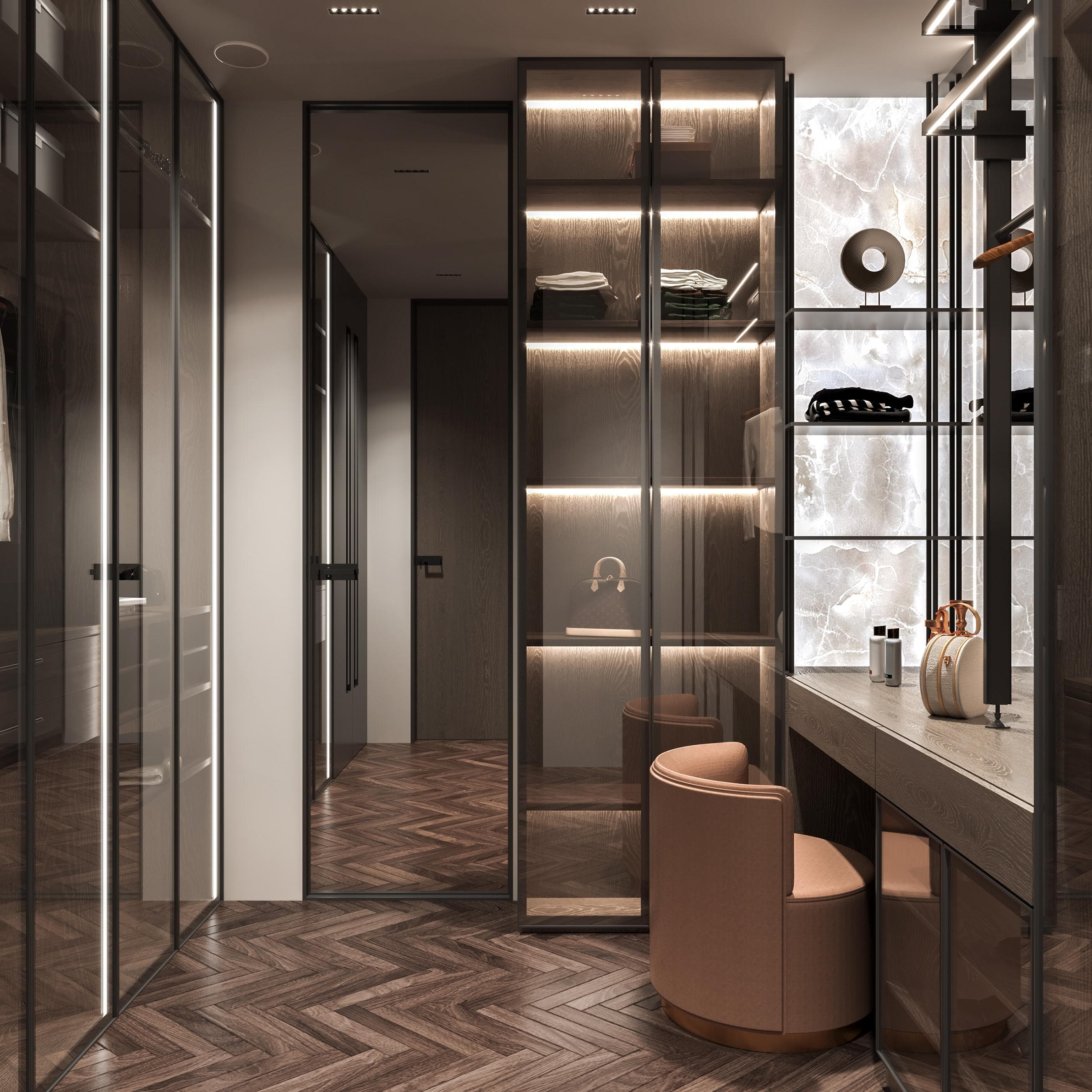 Conference table and natural light in office