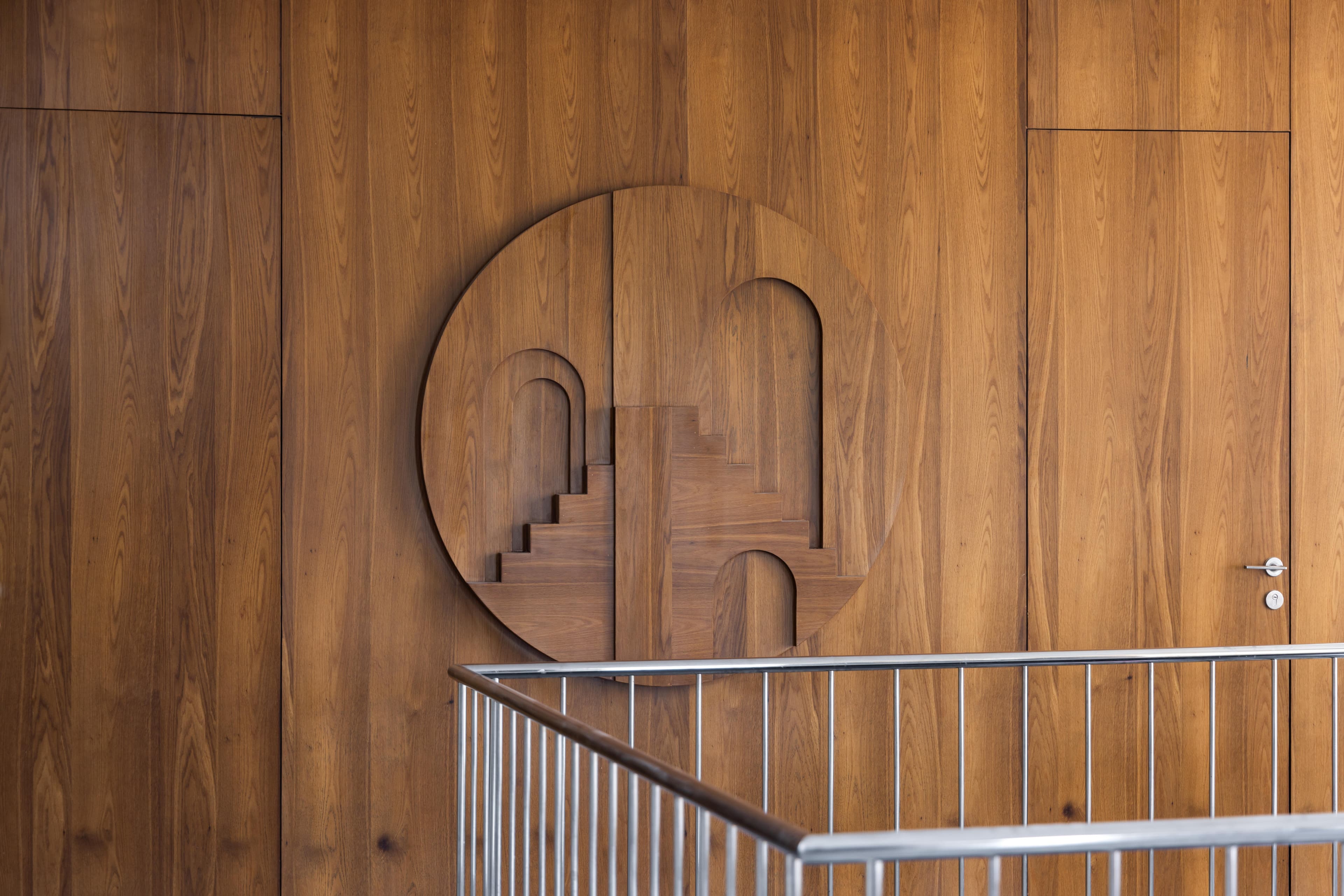 Conference table and natural light in office