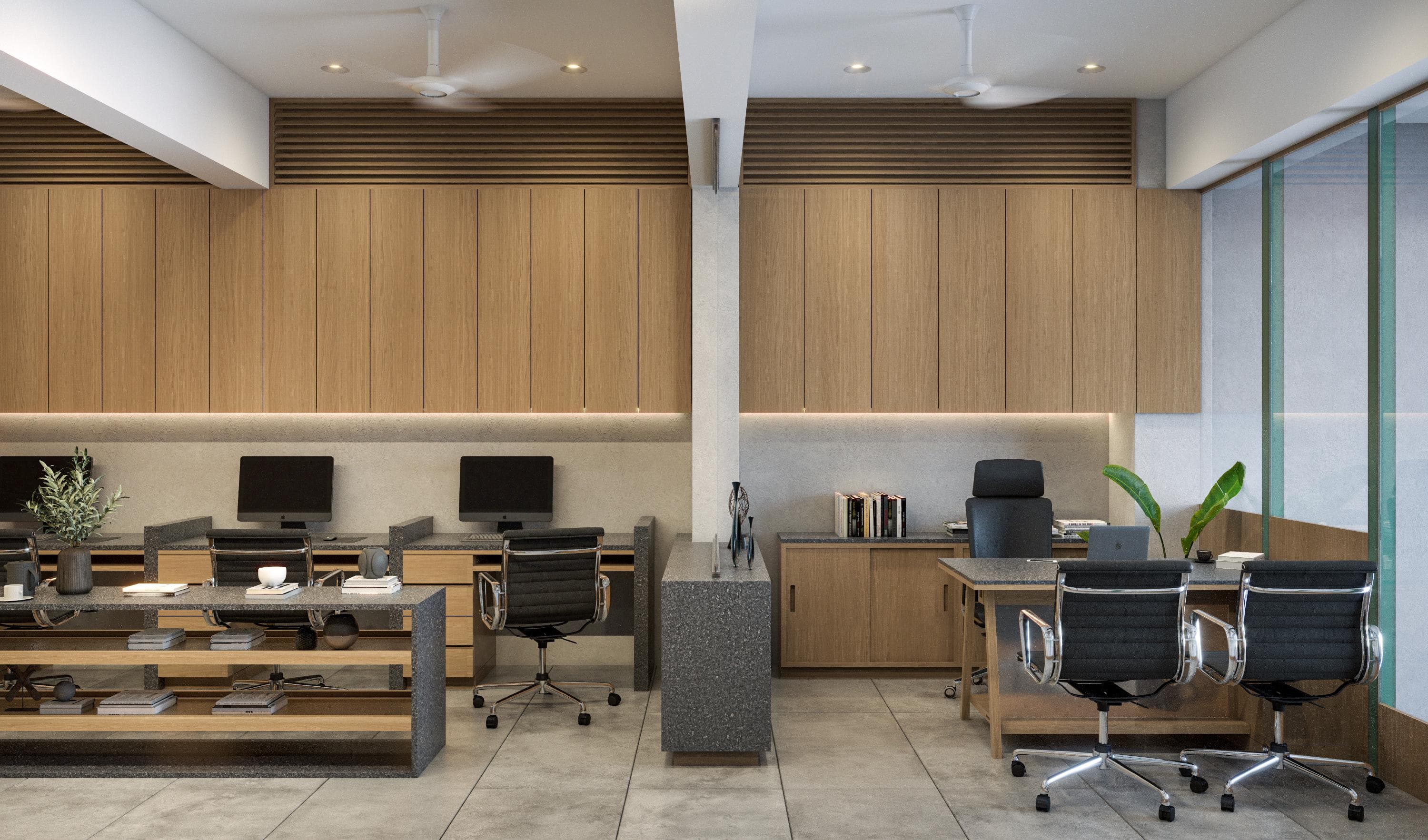 Wooden paneled wall with signage