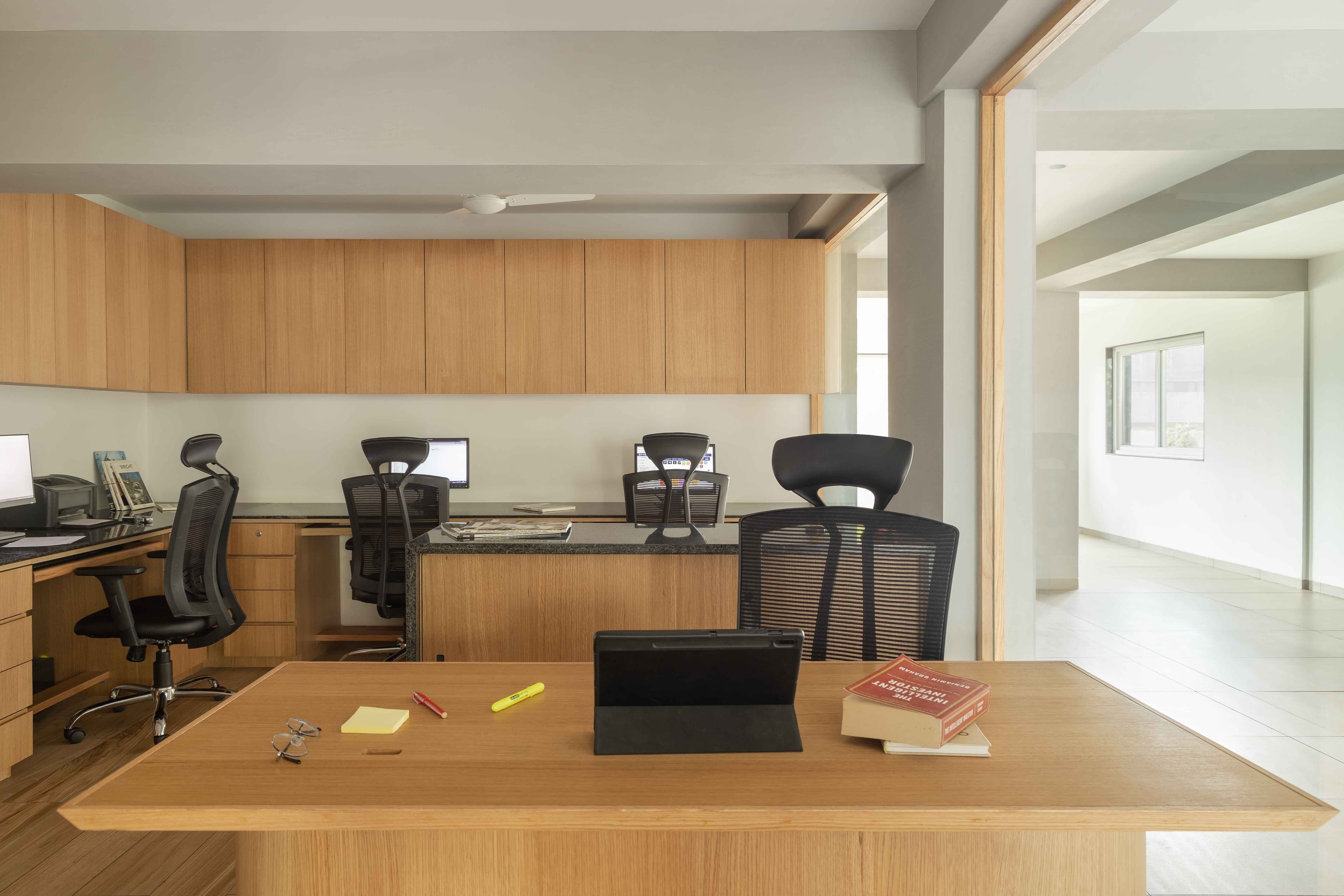 Wooden paneled wall with signage